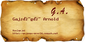 Gajzágó Arnold névjegykártya